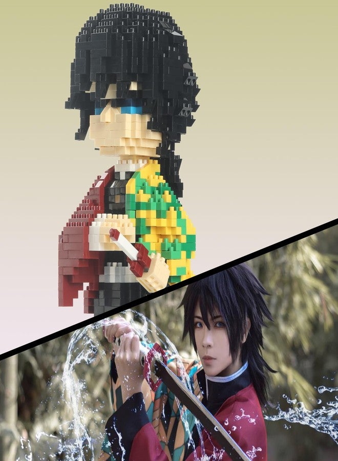 MACTANO Anime Demon Figure Micro Mini Building Set Slayer Giyuu Tomioka Building Block Toy for Adult - Image 3