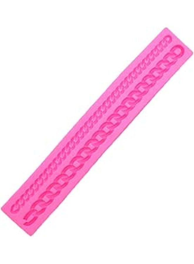 Chain Shape Silicone Cake Mold Non Stick Fondant Clay Baking Tool Pink - Image 1