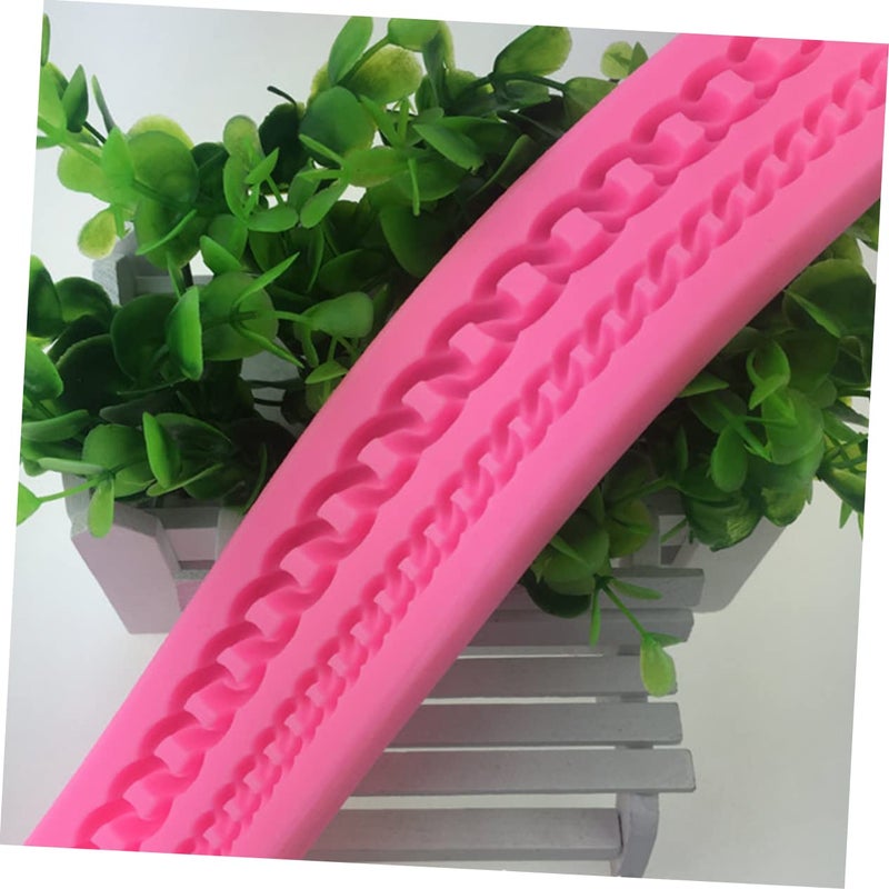 Chain Shape Silicone Cake Mold Non Stick Fondant Clay Baking Tool Pink - Image 5