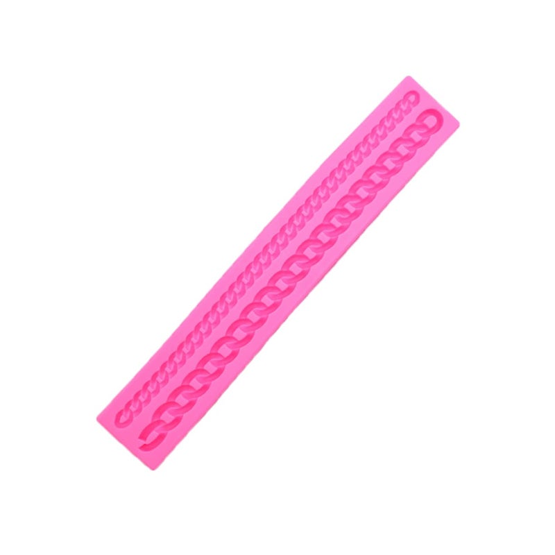 Chain Shape Silicone Cake Mold Non Stick Fondant Clay Baking Tool Pink - Image 2