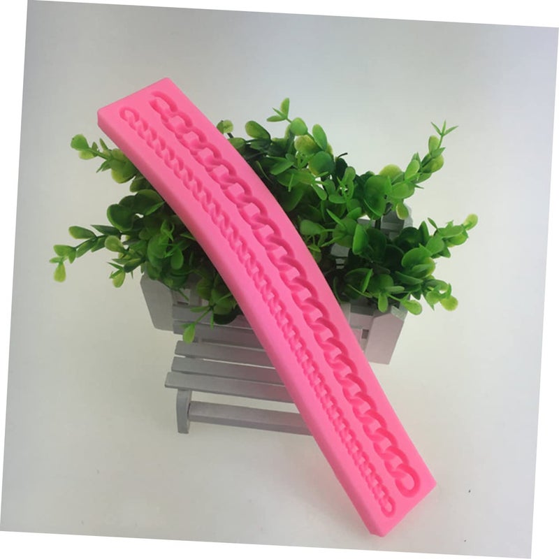 Chain Shape Silicone Cake Mold Non Stick Fondant Clay Baking Tool Pink - Image 3