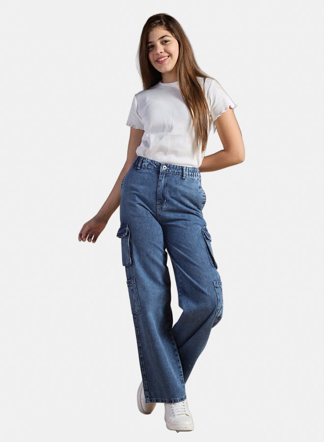 AMB Kidswear Girls' Wide Leg Jeans - Image 2