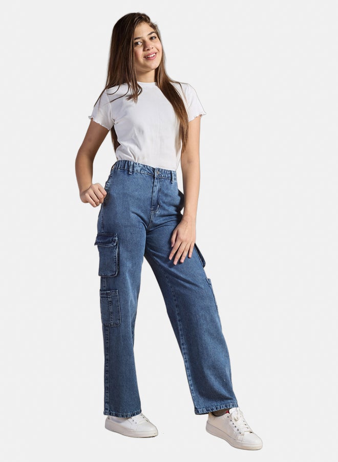 AMB Kidswear Girls' Wide Leg Jeans - Image 3