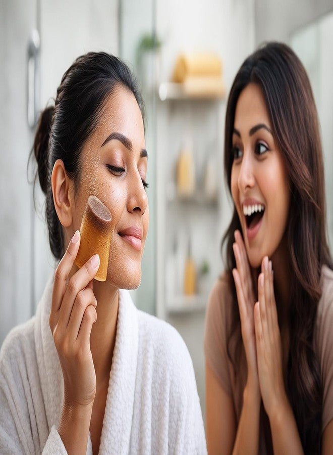 صابون مقشر للوجه بالأعشاب للجنسين 70 غرام - صابون مقشر ومفتح للبشرة للرجال والنساء | يزيل التسمير اليومي، ويتحكم في الزيوت، ويعزز نضارة البشرة | بدون آثار جانبية، مناسب لجميع أنواع البشرة (عبوة واحدة) - Image 2