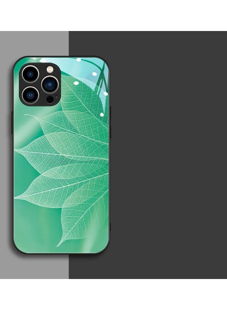 Loquat Back Cover Printed Glass Protective Mobile Phone Case for iPhone