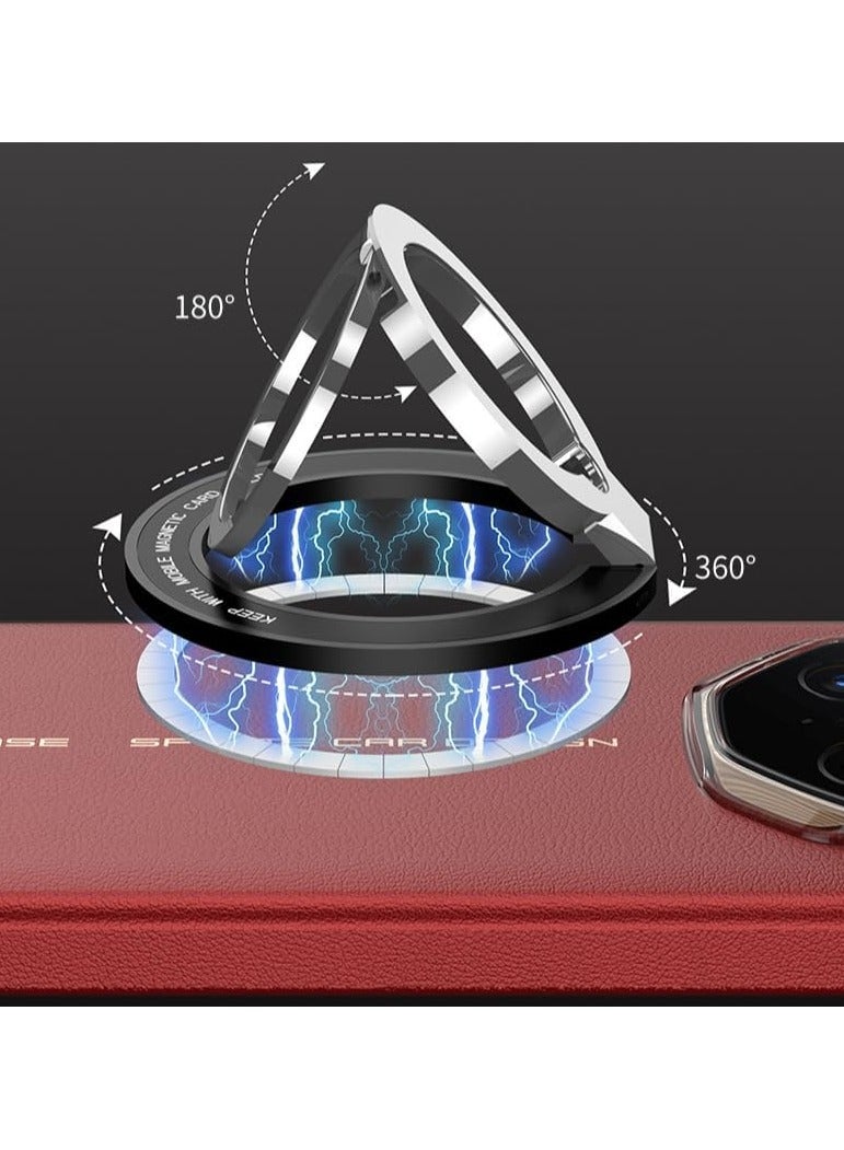 Magnetic Anti-Drop Matte Phone Case for Huawei Mate XT Ultimate (2024) with Smart Window  Auto Sleep/Wake  Ring Stand, Durable Shockproof Protective Case - Image 4