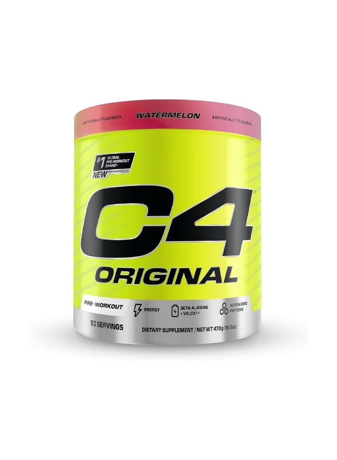 C4 Original Pre-Workout - WATERMELON - 50 Servings 470 Gm - Image 1