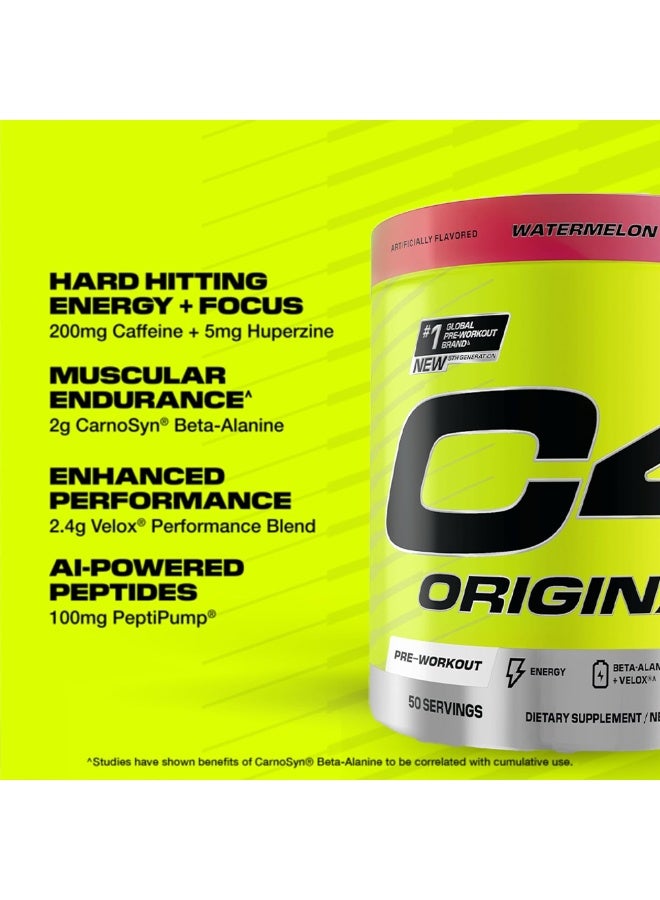 C4 Original Pre-Workout - WATERMELON - 50 Servings 470 Gm - Image 5
