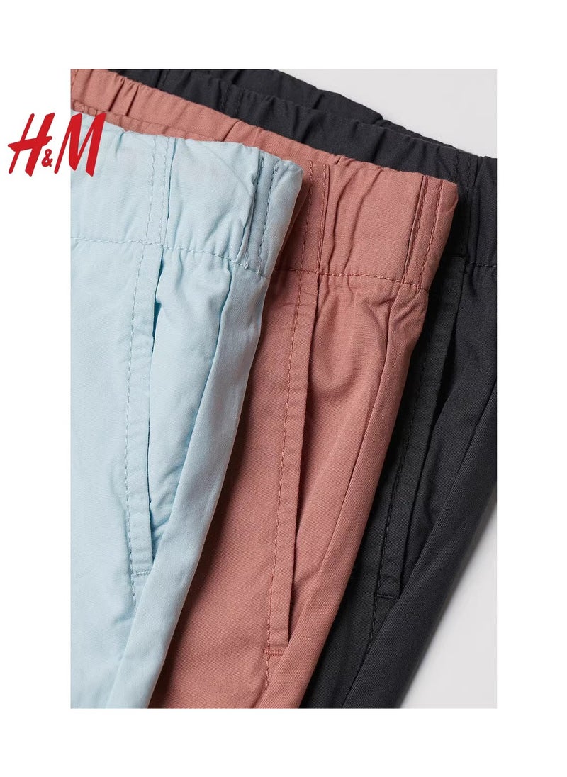 H and M - HM Children's Summer Cotton Casual Simple Elastic Waist Comfortable Casual Pants - Image 1