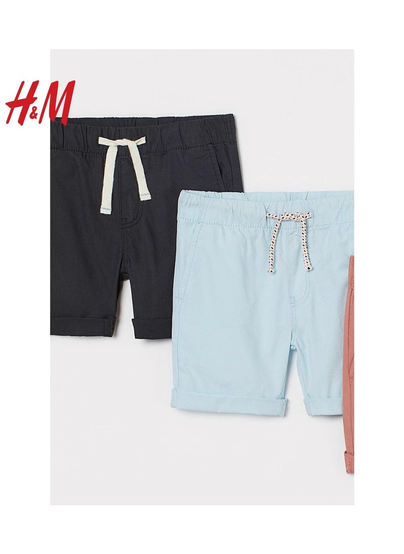 H and M - HM Children's Summer Cotton Casual Simple Elastic Waist Comfortable Casual Pants - Image 1