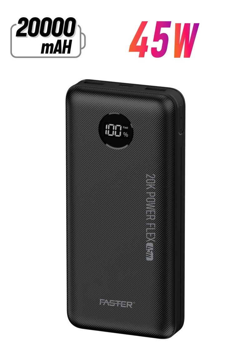 CALUS P-268 Firefly 20000mAh Power Bank with 4 Built-in Charging Cables - Black - Image 2