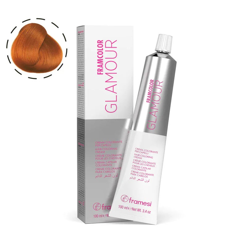 Framesi Morphosis FramColor Glamour 8.4 Light Auburn Blonde 100ml – Professional Warm Auburn Hair Color - Image 1