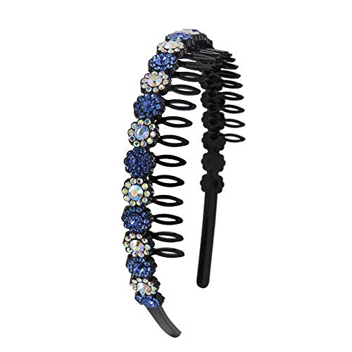 Yeshan Teeth Comb Headbands For Women with Rhinestone and Crystal beaded Plastic Hairband,Pack of 4 - Image 5