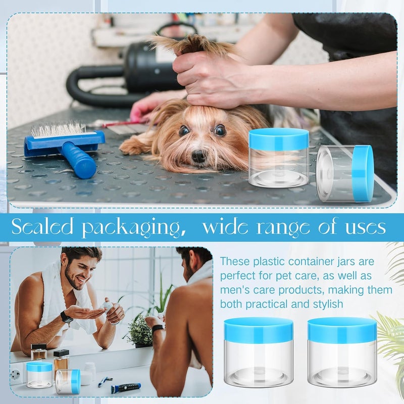 Patelai 4 Pieces Round Wide-mouth Leak Proof Plastic Container Jars with Lids for Travel Storage Makeup Beauty Products Face Creams Oils Salves Ointments DIY Making(6 Ounce,Blue) - Image 4