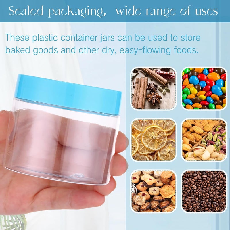 Patelai 4 Pieces Round Wide-mouth Leak Proof Plastic Container Jars with Lids for Travel Storage Makeup Beauty Products Face Creams Oils Salves Ointments DIY Making(6 Ounce,Blue) - Image 5