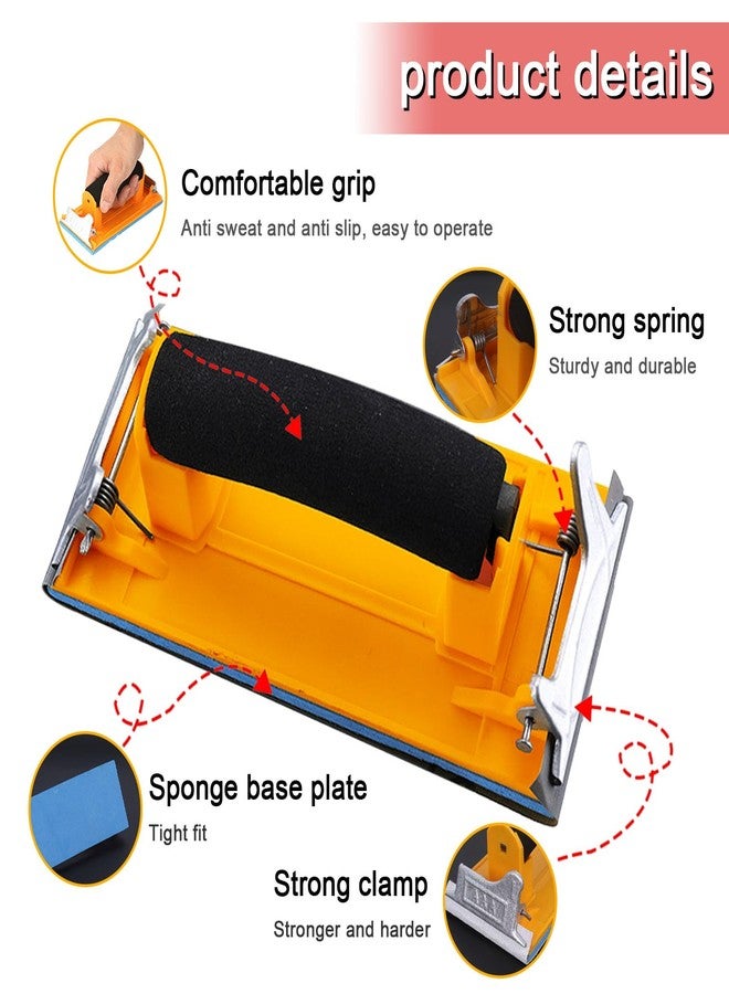 Hubaow Sandpaper Holder with Sponge Handle, 36 Pack 120 to 3000 Assorted Grit Dry & Wet Sandpaper with 1 Pack Hand Sander, Manual Hand Sanding Block for Drywall Wood Metal Furniture Polishing - Image 4