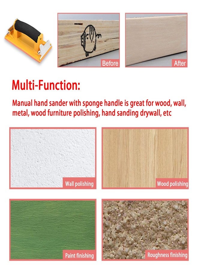 Hubaow Sandpaper Holder with Sponge Handle, 36 Pack 120 to 3000 Assorted Grit Dry & Wet Sandpaper with 1 Pack Hand Sander, Manual Hand Sanding Block for Drywall Wood Metal Furniture Polishing - Image 5
