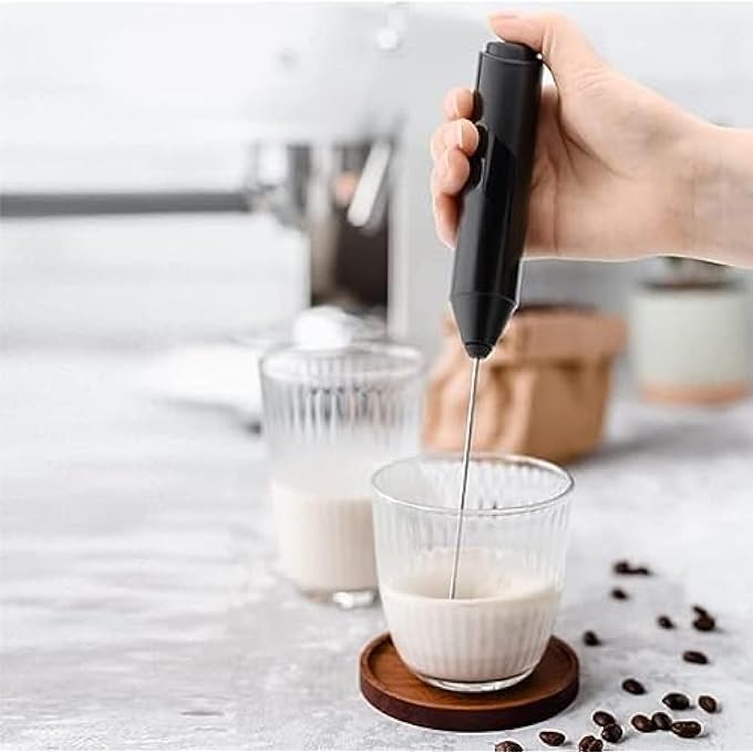 ECVV Milk Frother Handheld Battery Powered Drink Mixer For Matcha Coffee Electric Portable Whisk Drink Mixer Mini Foam Maker For Hot Chocolate Frappe Latte With Stand - Image 2