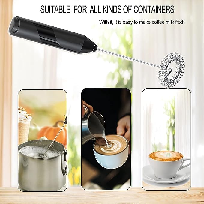 ECVV Milk Frother Handheld Battery Powered Drink Mixer For Matcha Coffee Electric Portable Whisk Drink Mixer Mini Foam Maker For Hot Chocolate Frappe Latte With Stand - Image 5