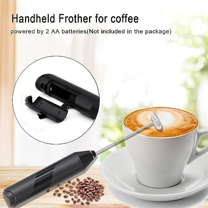 ECVV Milk Frother Handheld Battery Powered Drink Mixer For Matcha Coffee Electric Portable Whisk Drink Mixer Mini Foam Maker For Hot Chocolate Frappe Latte With Stand - Image 4