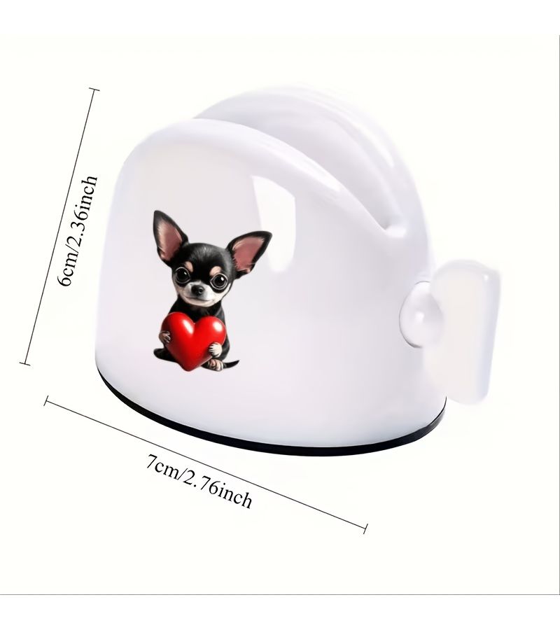 1 Pc Manual Toothpaste Dispenser Chihuahua Heart Design No Waste Easy Squeeze For Bathroom And Salon - Image 3