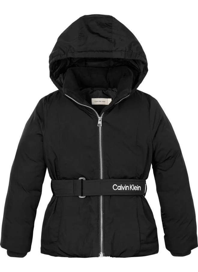 Calvin Klein Jeans Youth Logo Belted Puffer Jacket