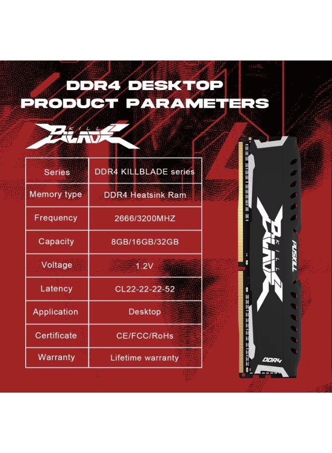 PUSKILL Memoria RAM DDR4 8GB 1.2V 3200MHz Desktop Computer UDIMM Cooling Vest Memory Memoria - Image 3