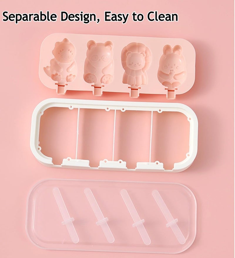 TLISMI Creative Candy Theme Non-Stick Silicone Ice Cream Molds with 6 Reusable Sticks, BPA Free, Easy Release, DIY Shapes Kulfi Popsicle Dessert Mould Ice Cream Pop Maker for Kids & Adults Multicolor - Image 5
