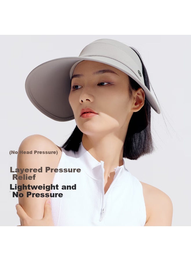 Vvc Sun Hat Women Summer Sunscreen Hat Uv Protection Wide Brim Cycling Running Cap Women Light Grey - Image 2