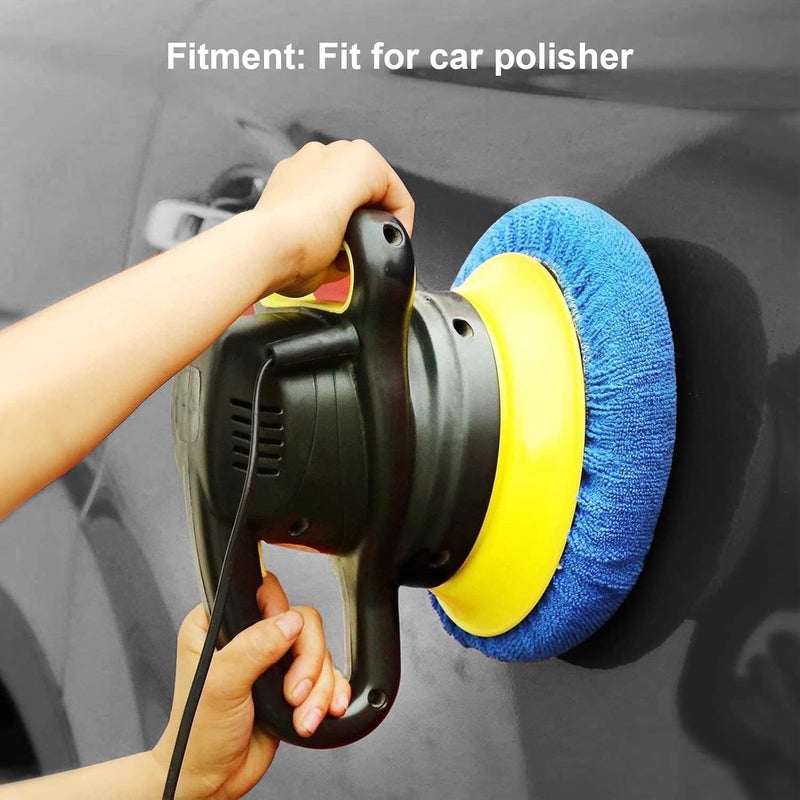 12 Pcs Polishing Bonnet Pads, Fiber Buffer Pad Cover for Car Polisher, Reusable Waxers Bonnet Set with Elastic Fit for 5 to 6 Inch Polishers, for Auto Marine Motorcycle - Image 5