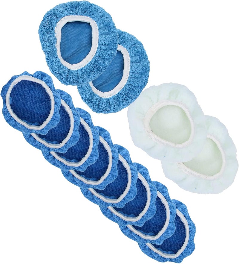 12 Pcs Polishing Bonnet Pads, Fiber Buffer Pad Cover for Car Polisher, Reusable Waxers Bonnet Set with Elastic Fit for 5 to 6 Inch Polishers, for Auto Marine Motorcycle - Image 4