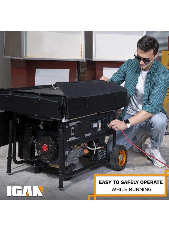 IGAN Generator Tent Running Cover, Ultra Heavy Duty Tarpaulin Enclosure, Portable All-Weather Generator Rain Shelter for Most 3500w-12000w generators, Black Generator Cover - Image 5