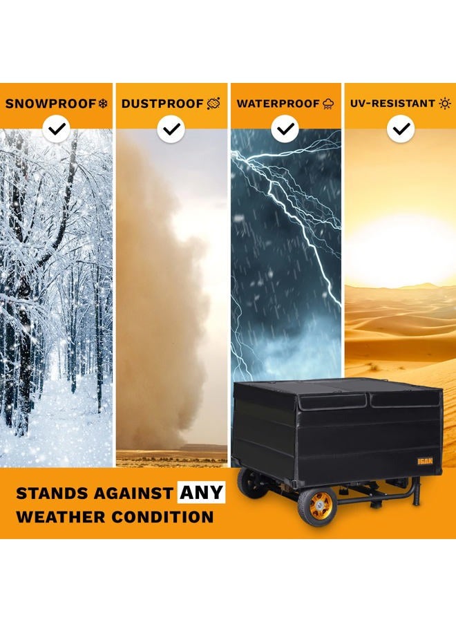 IGAN Generator Tent Running Cover, Ultra Heavy Duty Tarpaulin Enclosure, Portable All-Weather Generator Rain Shelter for Most 3500w-12000w generators, Black Generator Cover - Image 4