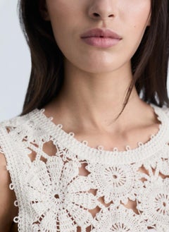 MANGO Casual Crochet Top Midi Dress  - Image 3