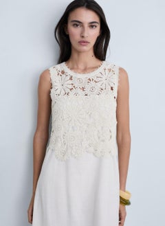 MANGO Casual Crochet Top Midi Dress  - Image 4