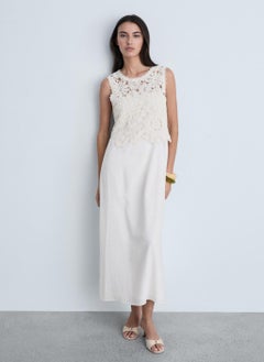 MANGO Casual Crochet Top Midi Dress  - Image 1