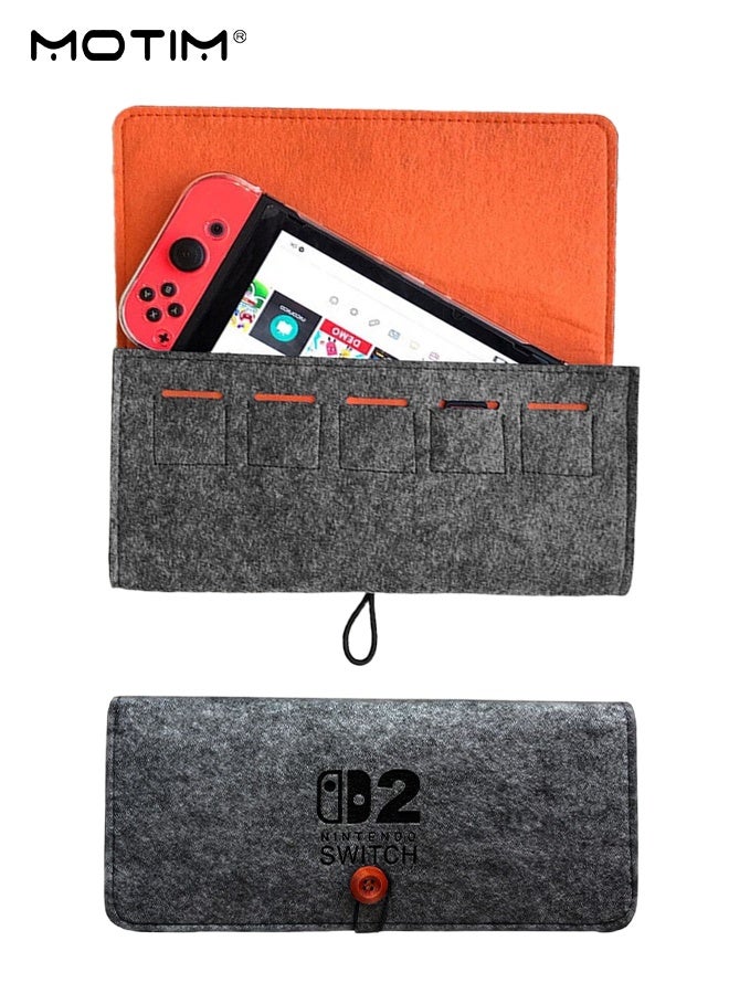 موتيم حقيبة حمل لـ Nintendo Switch 2 2025، حقيبة صلبة محمولة مقاومة للصدمات مع حامل لبطاقات الألعاب، حقيبة تخزين واقية لجهاز الألعاب محمولة باليد مع جيوب للملحقات والألعاب - Image 1