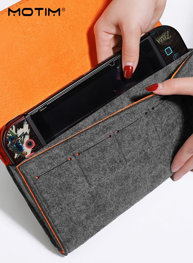موتيم حقيبة حمل لـ Nintendo Switch 2 2025، حقيبة صلبة محمولة مقاومة للصدمات مع حامل لبطاقات الألعاب، حقيبة تخزين واقية لجهاز الألعاب محمولة باليد مع جيوب للملحقات والألعاب - Image 4