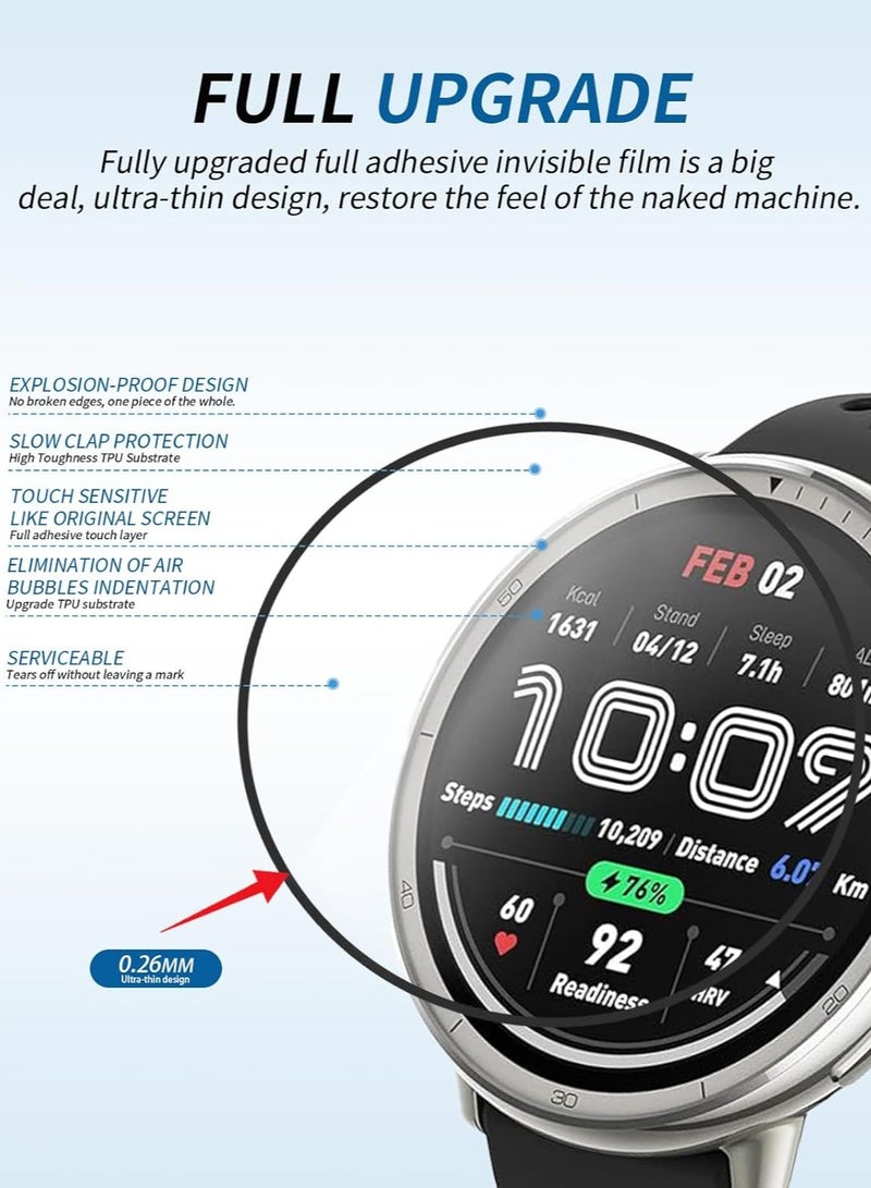 general (3-Pack) Amazfit Active 2 Smart Active 2 Screen Protector, PMMA Material Screen Protector, HD, Scratch-Resistant, Touch-Sensitive, Anti-Fingerprint - Image 5