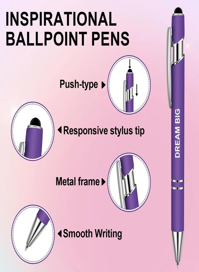 Bcautay 12 Pcs Inspirational Ballpoint Pens Motivational Ballpoint Pen with Stylus Tip Motivational Black Ink Retractable Quotes Pen for Teachers Office School Meetings Team Events - Image 3