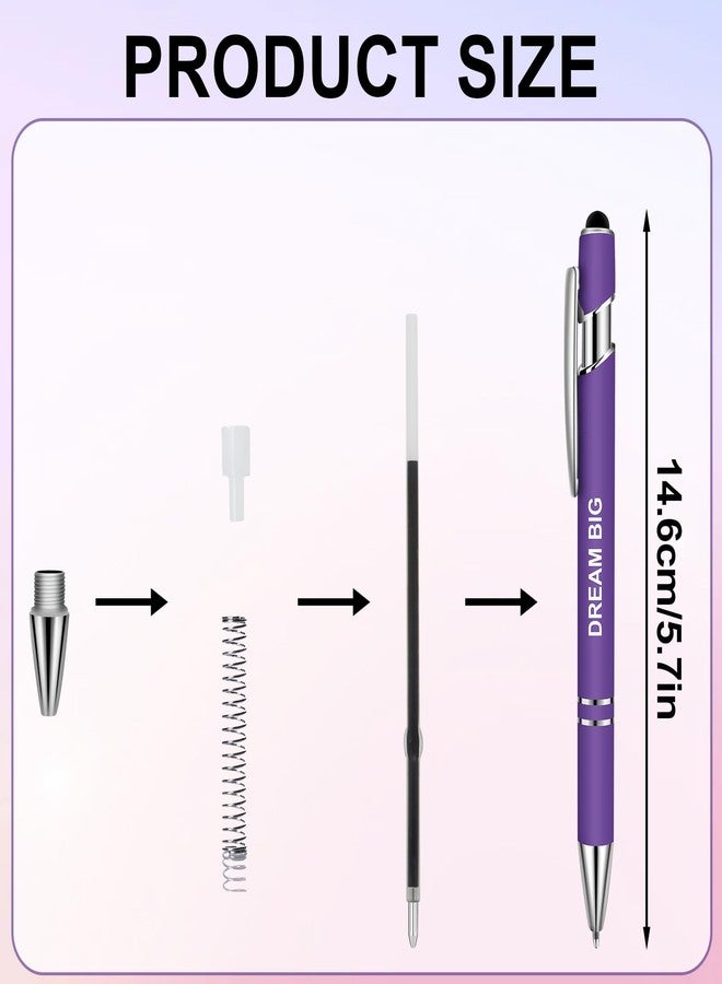Bcautay 12 Pcs Inspirational Ballpoint Pens Motivational Ballpoint Pen with Stylus Tip Motivational Black Ink Retractable Quotes Pen for Teachers Office School Meetings Team Events - Image 2