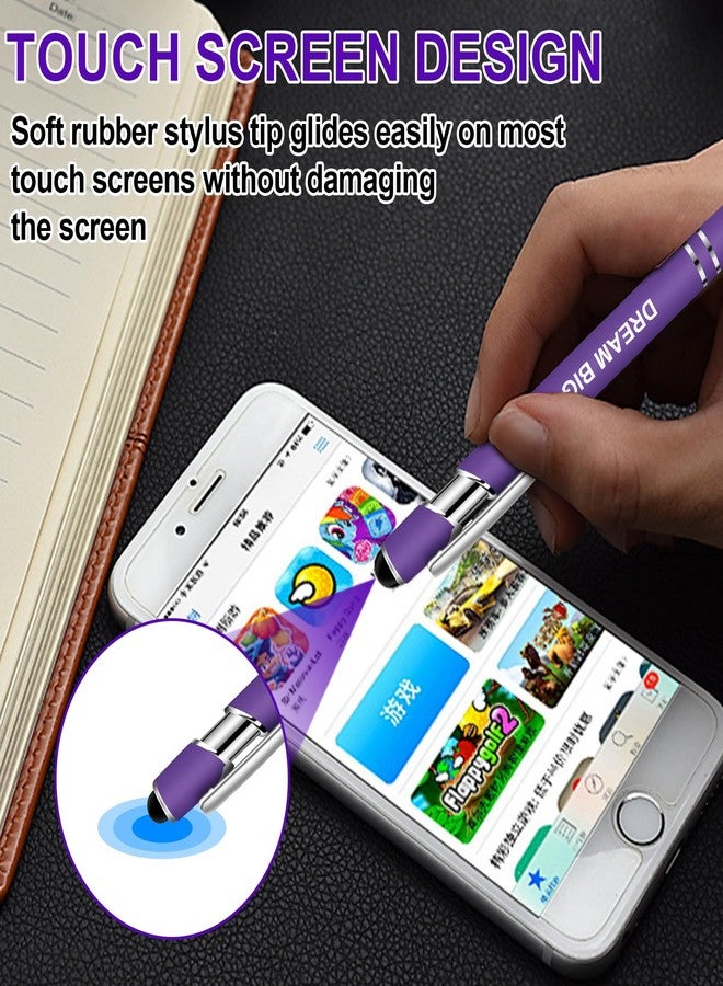 Bcautay 12 Pcs Inspirational Ballpoint Pens Motivational Ballpoint Pen with Stylus Tip Motivational Black Ink Retractable Quotes Pen for Teachers Office School Meetings Team Events - Image 4
