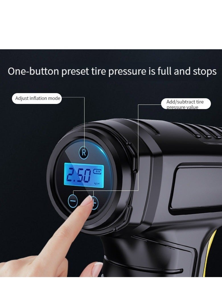 Automobile On-board Automatic Inflation Pump Hand-held Intelligent Digital Display Household Automobile Electric Portable Tire Air Pump - Image 3