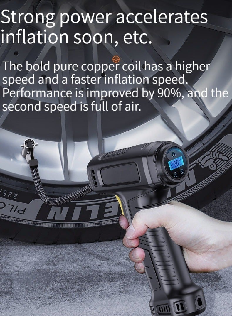 Automobile On-board Automatic Inflation Pump Hand-held Intelligent Digital Display Household Automobile Electric Portable Tire Air Pump - Image 2