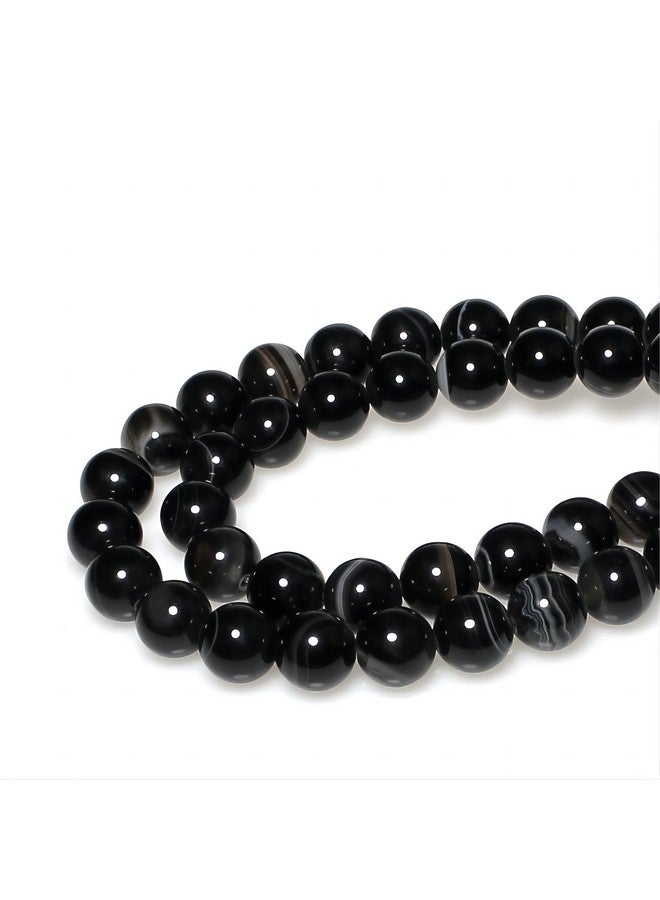 MJDCB Natural Black Striped Agate Round Loose Beads For Jewelry Making Diy Bracelet Necklace (4Mm) - Image 3