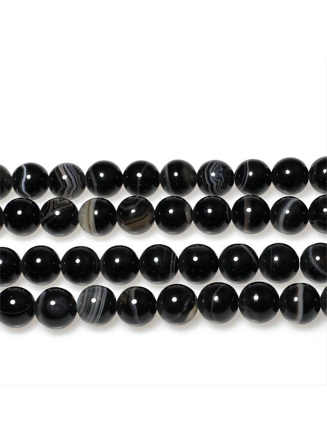 MJDCB Natural Black Striped Agate Round Loose Beads For Jewelry Making Diy Bracelet Necklace (4Mm) - Image 4