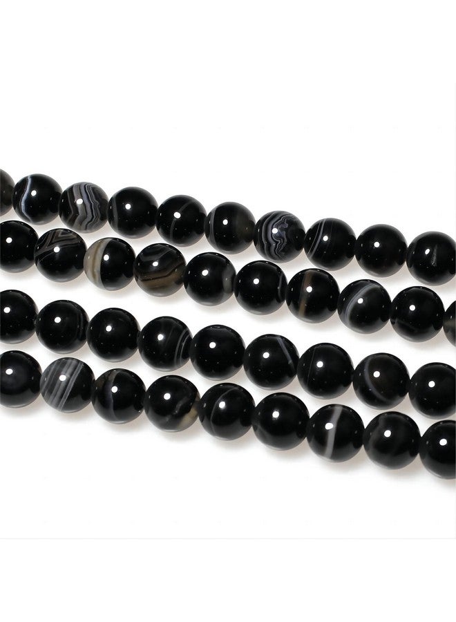 MJDCB Natural Black Striped Agate Round Loose Beads For Jewelry Making Diy Bracelet Necklace (4Mm) - Image 5