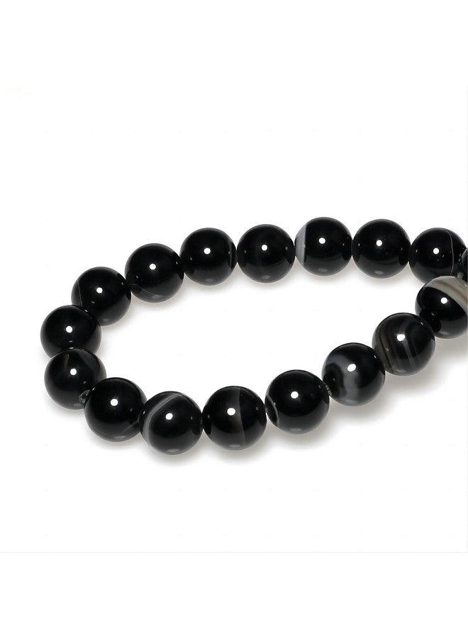 MJDCB Natural Black Striped Agate Round Loose Beads For Jewelry Making Diy Bracelet Necklace (4Mm) - Image 2