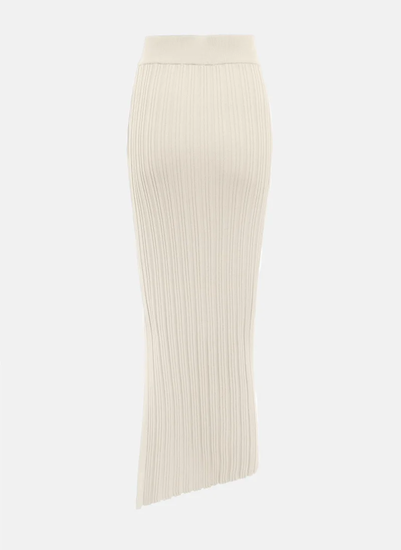Lichi Rib-knit midi skirt