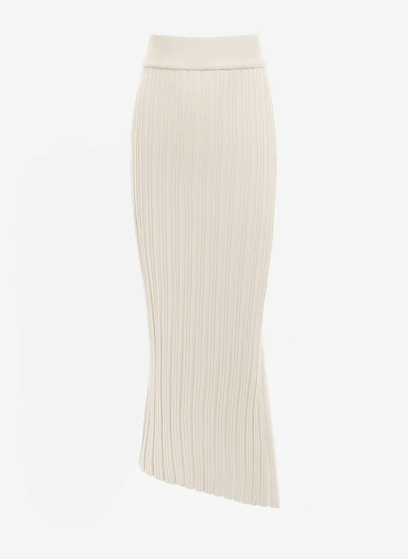 Lichi Rib-knit midi skirt